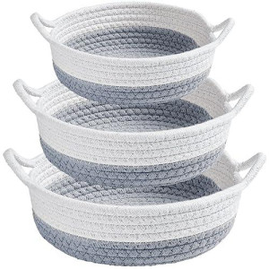 Small Woven Baby Gift Basket Baskets For Gifts Empty Baskets For Organizing Small Storage Basket For Gifting Dog Toy Basket Bins For Toy Organizer-Grey