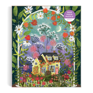 Galison Bloomarium - 1000 Piece Joy Laforme Jigsaw Puzzle Featuring Beautiful Artwork Of A Cozy Cottage Encased In A Blooming Terrarium