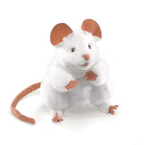 Folkmanis White Mouse Hand Puppet - One Size