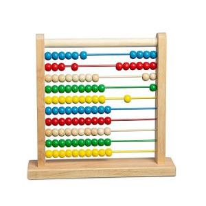 Melissa & Doug Classic Wooden Abacus - 100 Beads, Multi-color