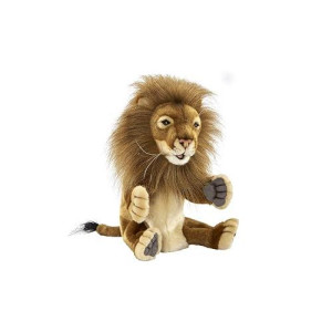 HANSA 11" Brown Lion Puppet - Realistic Plush Toy