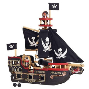 Le Toy Van Pirate Ship Set - Large Wooden Toy for Kids 3+