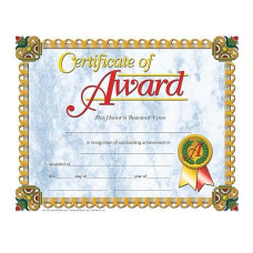 Hayes Certificate Of Award, Student Recognition, Award Student Achievement, Full-Color Matte Finish, 8.5" X 11", 30 Pack