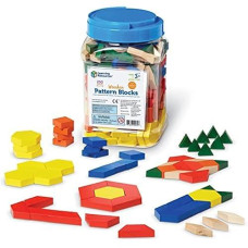 Learning Resources Wooden Pattern Blocks, Early Math Concepts, Set Of 250, Ages 3+