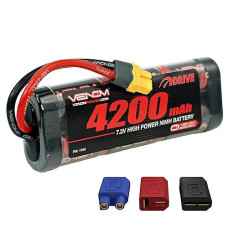 Venom Power - 7.2V 1C 4200Mah 6-Cell Nimh Battery - Universal Venom Uni Plug, 12 Awg Soft Silicone Wire Connector - Compatible With Traxxas Plug, Deans & Ec3 - Rc Car, Trucks & Buggies