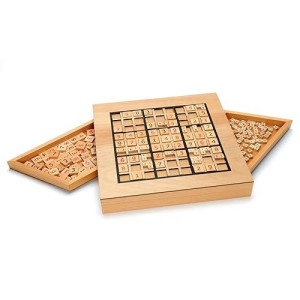 We Games Wooden Sudoku Puzzle Board Game With Number & Thinking Tiles - 11 In