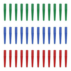 We Games Replacement Plastic Cribbage Pegs, 36 Standard Crib Board Pegs In Assorted Colors, Tapered Pegs For Cribbage Board Games, Bulk Set Cribbage Pegs