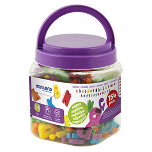 Miniland Magnetic Lowercase Letters Alphabet Jar - 155 Pieces