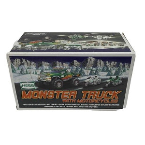 Hess C-46 2007 Monster Truck With 2 Motorcycles, Green And White