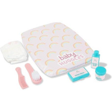 Ultimate Care Kit For Dolls: Authentic Play With Rainbow Cushioned Changing Mat, Nappy, Brush, Comb, And Containers - Suitable For Dolls Up To 46Cm - Encourages Realistic Role Play - Ages 3+