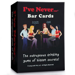 I'Ve Never...? Bar Cards - Hilarious Truth Or Dare Game For Parties, Vacations, And Game Nights, Perfect For Friends And Adults | 2+ Players | Ages 17+