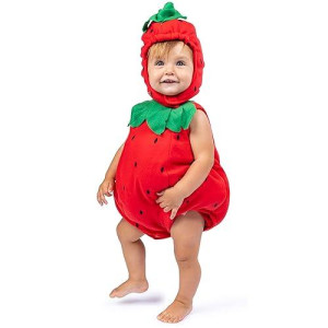 Ress-Up-America Baby Strawberry Costume - Halloween Strawberry Romper For Girls