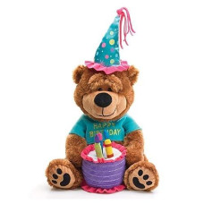 Adorable Happy Birthday Teddy Bear With Cake That Plays "Happy Birthday To You"