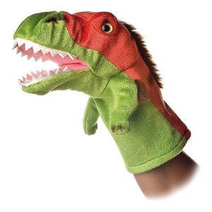 Aurora® Velociraptor Puppet - 10" Green Stuffed Animal