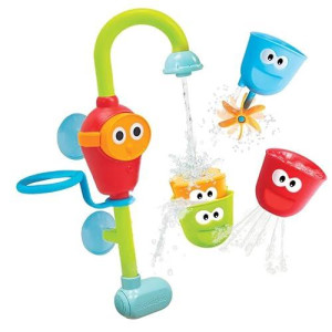 Yookidoo Toddler And Baby Bath Toy (Ages 1-3): Flow N Fill Spout-3 Stackable Play Cups - Battery Operated Moveable Hose Toy And Tumblers With Multiple Play Aspects - Make Bath Time Maigcal (No Mold)