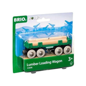 BRIO World Lumber Loading Wagon - 4 Piece Toy Train Set