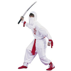 Fun World White Ninja Costume, Large 12-14, Multicolor