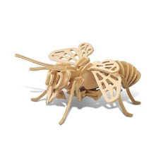 Puzzled 3D Puzzle Honeybee Wood Craft Construction Model Kit, Unique & Educational Diy Wooden Insect Toy Assemble Bee Model Unfinished Crafting Hobby Puzzle To Build & Paint For Decoration 32Pcs Pack