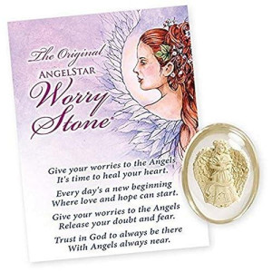 Angel Star 8719 Peace Angel Worry Stone, 1-1/2", Cream