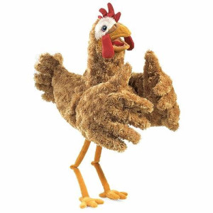 Folkmanis Two-Handed Chicken Puppet - Orange-Red, One Size