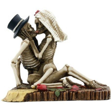 Summit Collection Love Never Dies Passionate Wedding Skeleton Couple Figurine, Resin Desk And Shelf Decoration