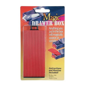 Vanishing Item Magic Drawer Box 4.25" Close-Up Magic Trick, Red Black