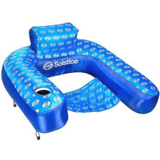 Swimline Solstice Extra-Large Fabric Covered U-Seat Pool Float U-Seat Lounger Raft For Adults & Kids I Comfortable Sling Seat, Back Rest, Cup Holder, & Quick-Dry Cover For Adult Or Kid Floating