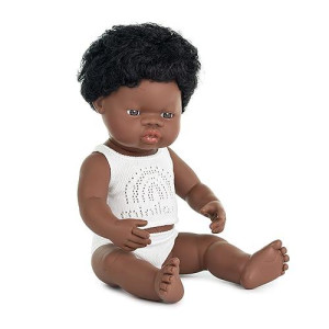 Miniland 15" Anatomically Correct African Boy Doll - Black