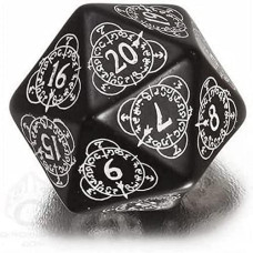 Q-Workshop D20 Level Counter Black & White Die