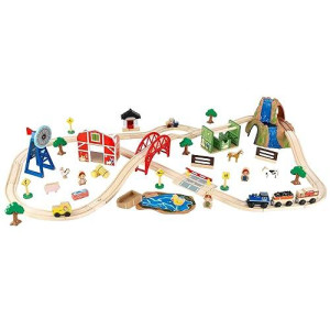 KidKraft Wooden Farm Train Set - 75 Piece Toy for Ages 3+