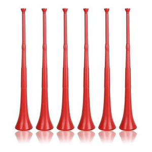 Rhode Island Novelty Red Vuvuzela Horns - Pack of 6