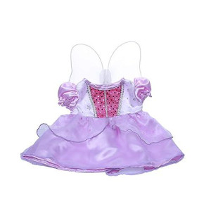 Purple Cinderella Dress W/Wings Teddy Bear Clothes Fits Most 14"-18" Build-A-Bear And Make Your Own Stuffed Animals