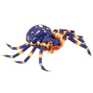 Rhode Island Novelty Plush Spiders Set - 8 Inch Blue & Brown