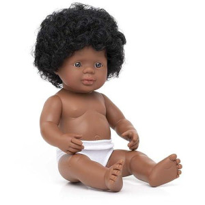 Miniland 15'' Anatomically Correct Baby Doll, African-American Girl