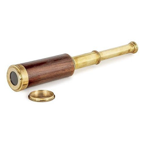 Authentic Models Brass And Wood, Handheld 15 Inch - Officer'S Spyglass Telescope