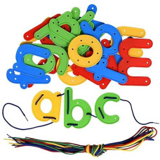 Ready 2 Learn Lacing Alphabet - Lowercase - 26 Letters - 8 Laces - Threading Toy For 3, 4, 5, 6 Year Olds - Fine Motor Skills, Letter Recognition And Early Spelling