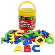 Ready 2 Learn Magnetic Alphabet - Uppercase - 52 Letters - Foam Magnetic Letters For Refrigerator Or White Board - Large Magnets For Better Attraction