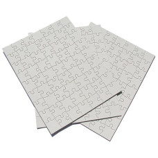 Inovart Puzzle-It 63-Piece Blank Puzzle, 12 Puzzles Per Package, 8-1/2" X 11", White