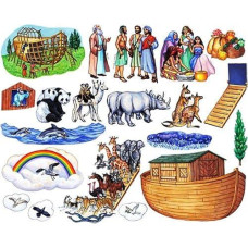 Story Time Felts Noah'S Ark Bible Felt Figures For Flannel Board Stories Noah Animals Ark (Medium Precut- Adult 4.75" Tall)