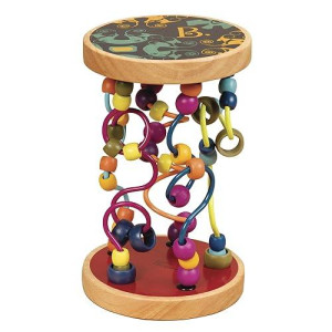 B. Toys - Loopty Lo Wooden Rolling Toy - Developmental Bead Maze - Wooden Wire Maze - Crawling Rolling Toy- 47 Beads & 5 Mazes - Classic Toy For Babies, Toddlers, Kids - Quality Wood - 18 Months +