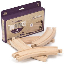 Conductor Carl Wood Train Track Expansion Packs| Compatible With Most Train Tracks| 6" Curved Tracks -1 Count (Pack Of 4)