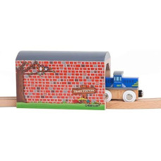 Orbrium® Toys Large Wooden Train Tunnel Track Compatible With Thomas Brio Chugginginton Set