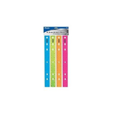 BAZIC 12" Jeweltones Color Ruler, 4/Pack,