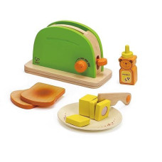 Hape Wooden Pop Up Toaster Play Kitchen Set - Gold