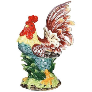 Appletree Design A Day In The Country Rooster Figurine, 11-Inch Tall