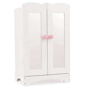 KidKraft Wooden Doll Armoire - White, 18-Inch Furniture