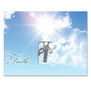 Angelstar Faith Rejoice Pendant Necklace, Comes In Card Box, Includes Chain