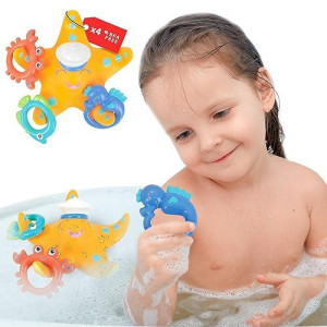 Nuby Starfish Ring Toss Bath Toy, Includes 3 Toss Rings (Crabfish, Tropical Fish And Seahorse)