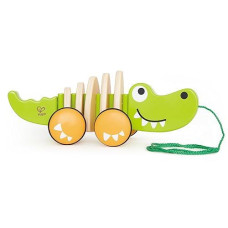 Hape Wooden Walk-A-Long Croc Toy for Toddlers 12+