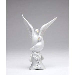 Atd 5.25 Inch Rose Flower With Dove Design Decorative Figurine